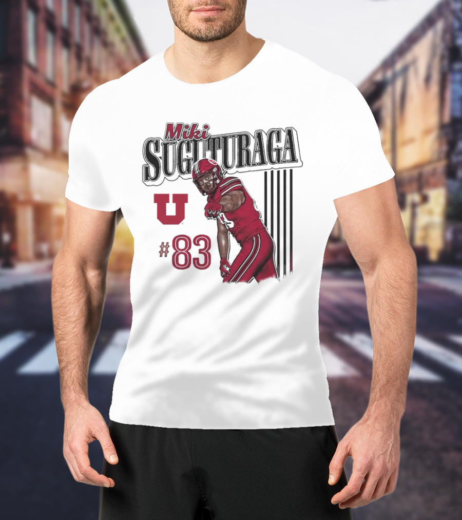 Miki Suguturaga Utah Utes #83 Football Cartoon Player T-Shirt