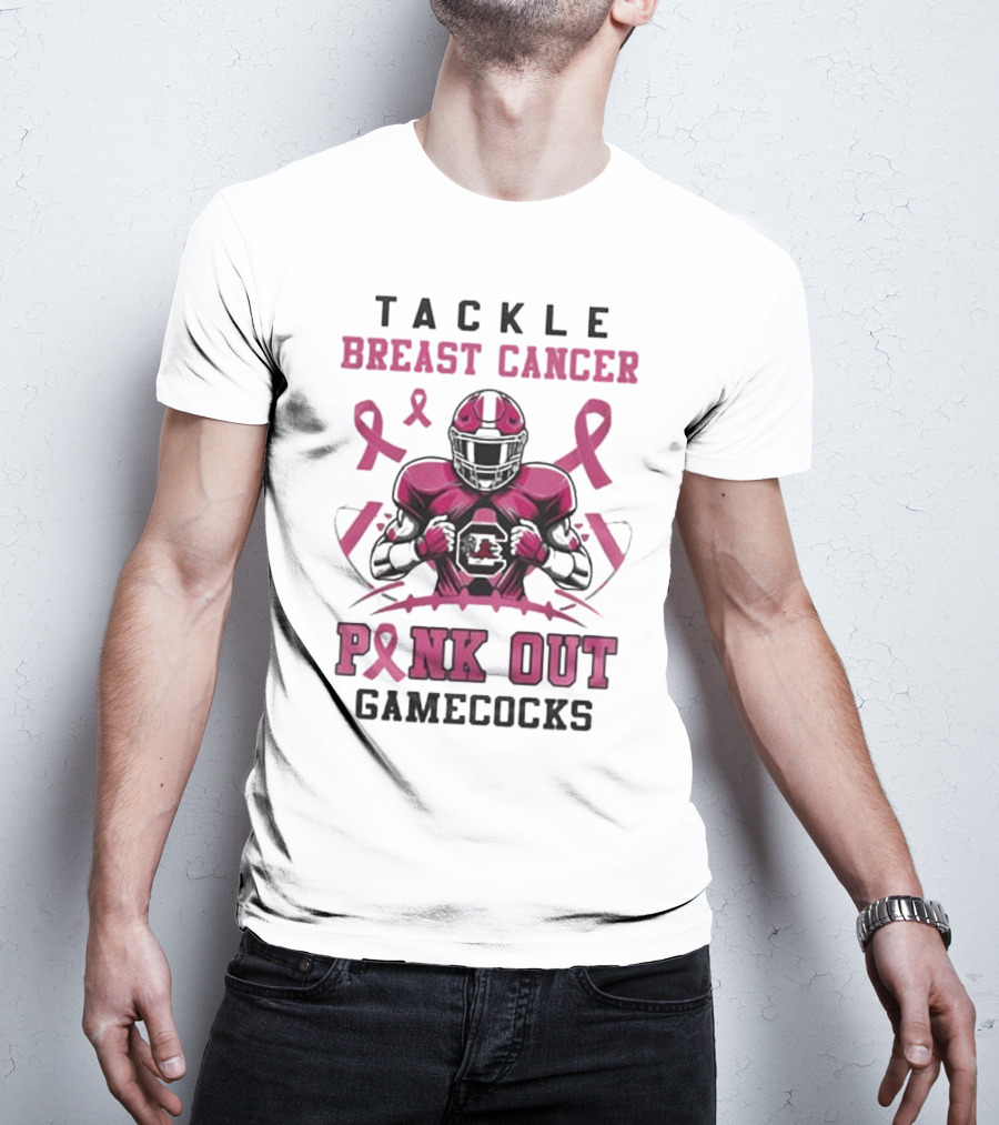 South Carolina Gamecocks Tackle Breast Cancer Pink Out T-Shirt