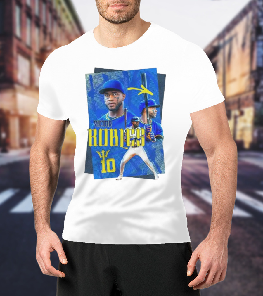 Victor Robles Baseball Player Blue And Yellow T-Shirt