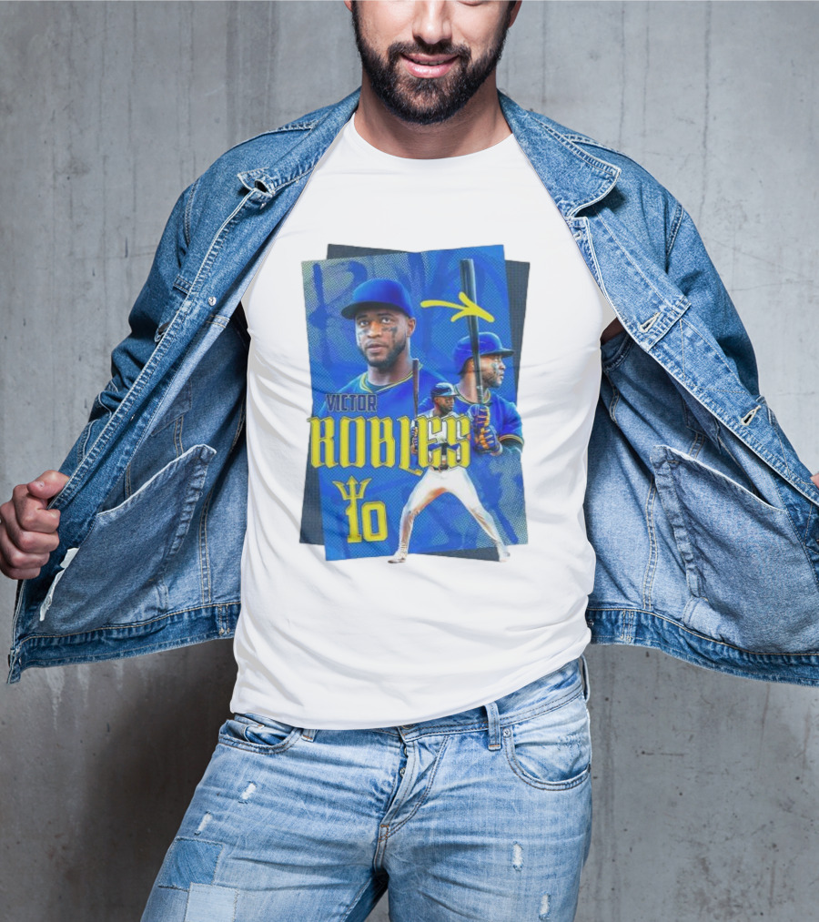 Victor Robles Baseball Player Blue And Yellow T-Shirt