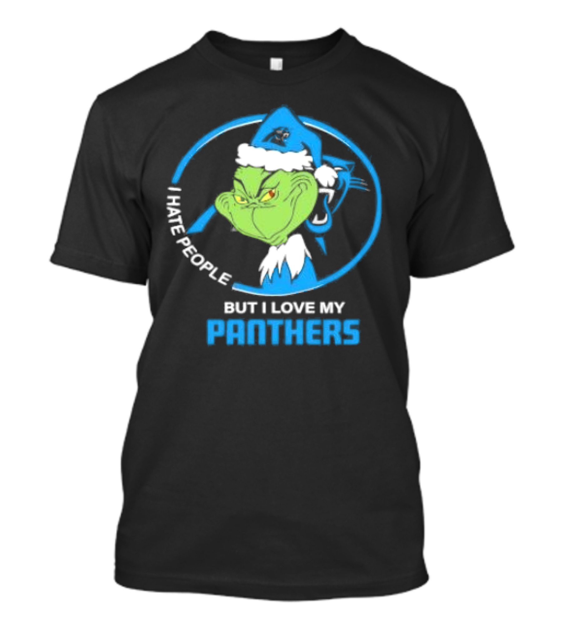 Carolina Panthers Christmas Grinch I Hate People But Love My Panthers T-Shirt