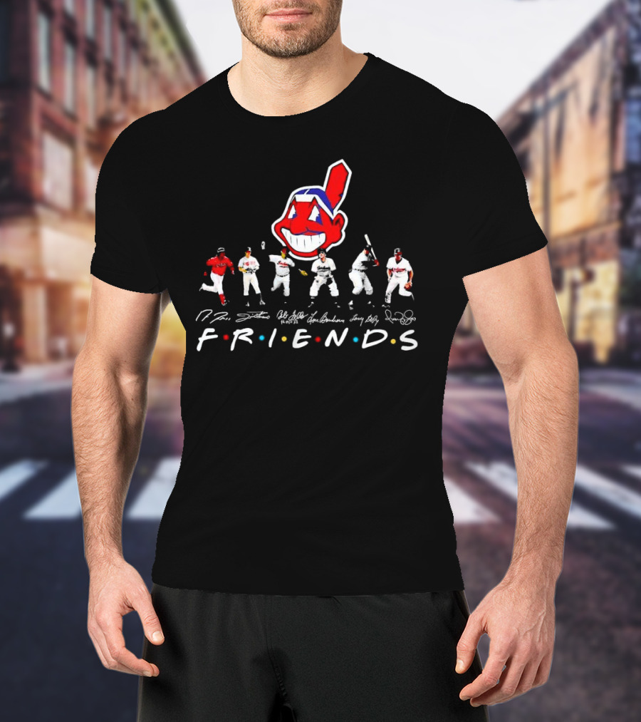 Friends Cleveland Guardians Chief Wahoo Players Signatures T-Shirt
