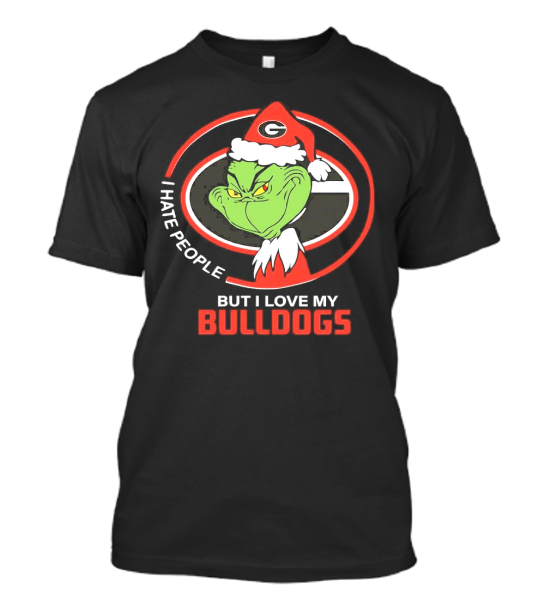 Georgia Bulldogs Christmas Grinch I Hate People But I Love My Bulldogs T-Shirt