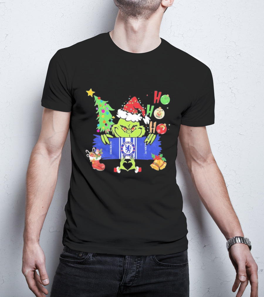 Grinch Ho Ho Ho Chelsea FC Christmas Festive Football Fun T-Shirt