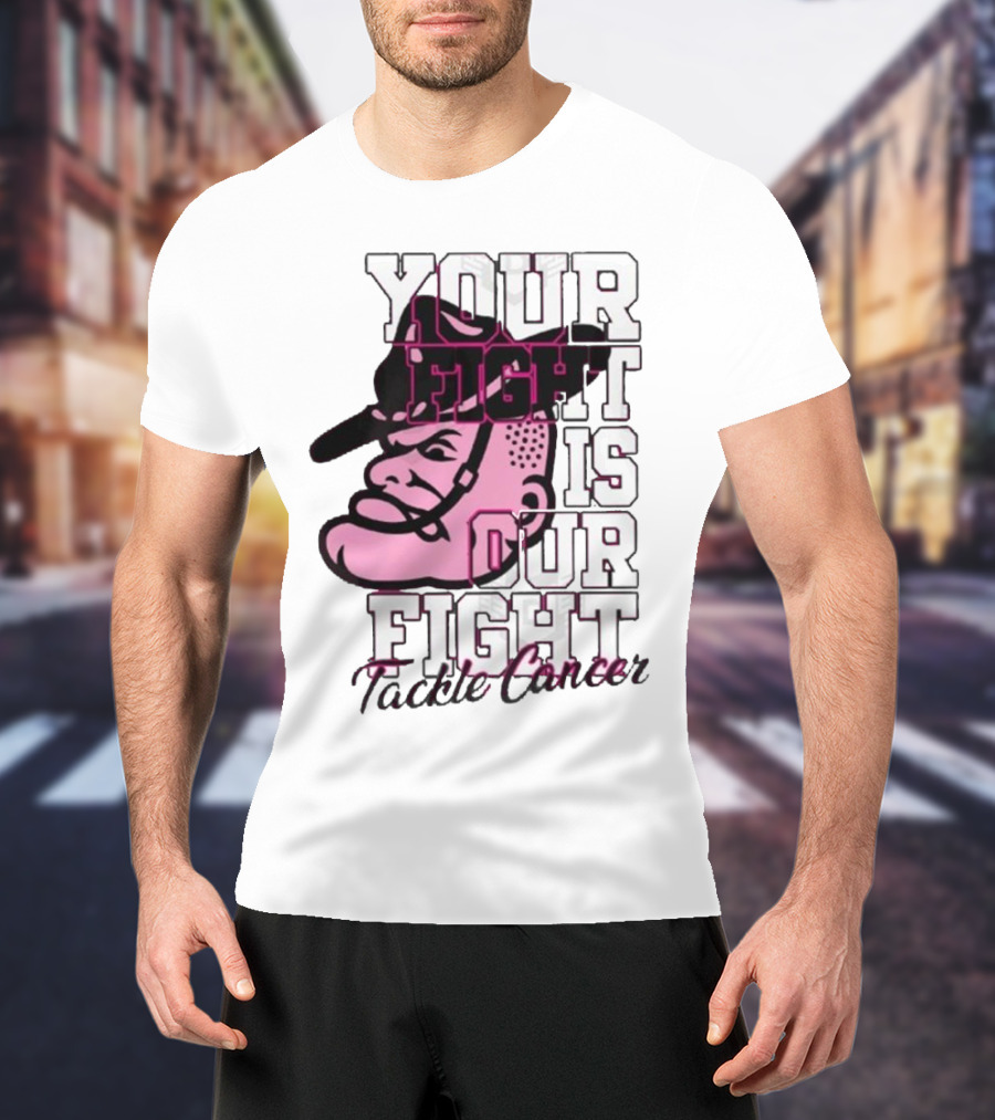 Texas A&M Aggies Your Fight Is Our Fight Tackle Cancer Vintage Football Helmet T-Shirt