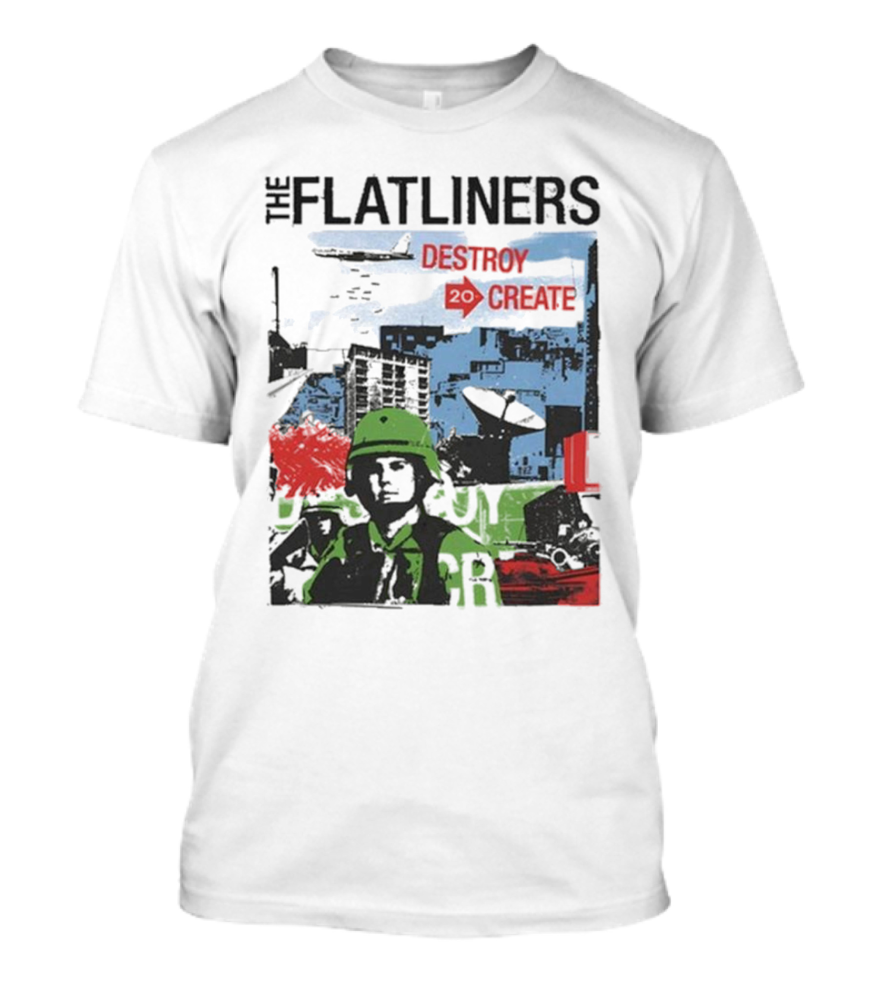 The Flatliners Destroy 20 Create Album Cover Soldier And Cityscape T-Shirt