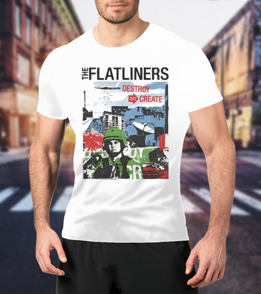 The Flatliners Destroy 20 Create Album Cover Soldier And Cityscape T-Shirt