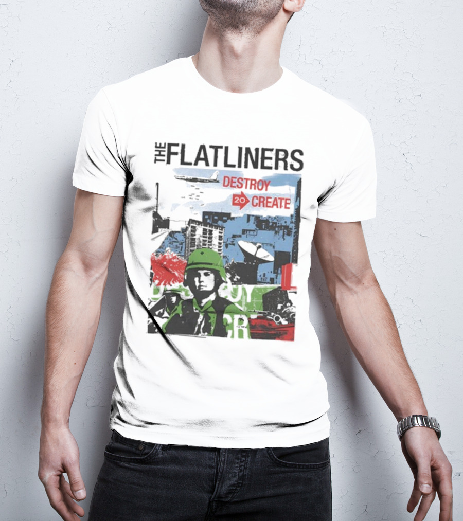 The Flatliners Destroy 20 Create Album Cover Soldier And Cityscape T-Shirt