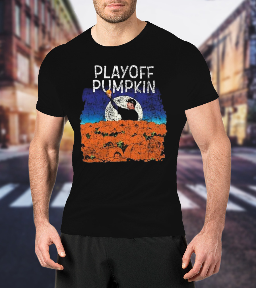 Mets Playoff Pumpkin Pitcher In Pumpkin Patch T-Shirt