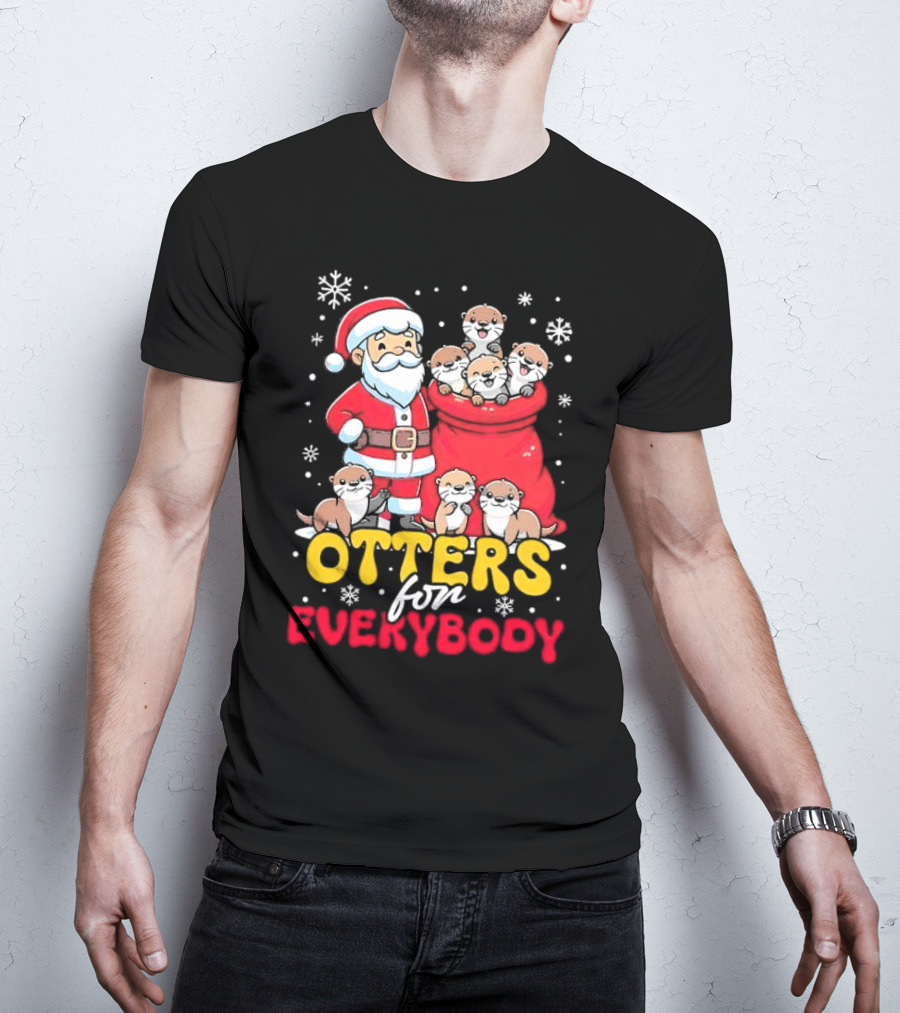 Otters For Everybody Santa Claus Christmas T-Shirt