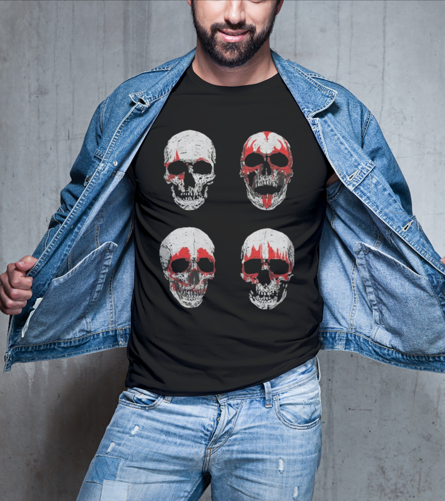 Glow In The Dark Skulls Hotter Than Hell Red Accents T-Shirt