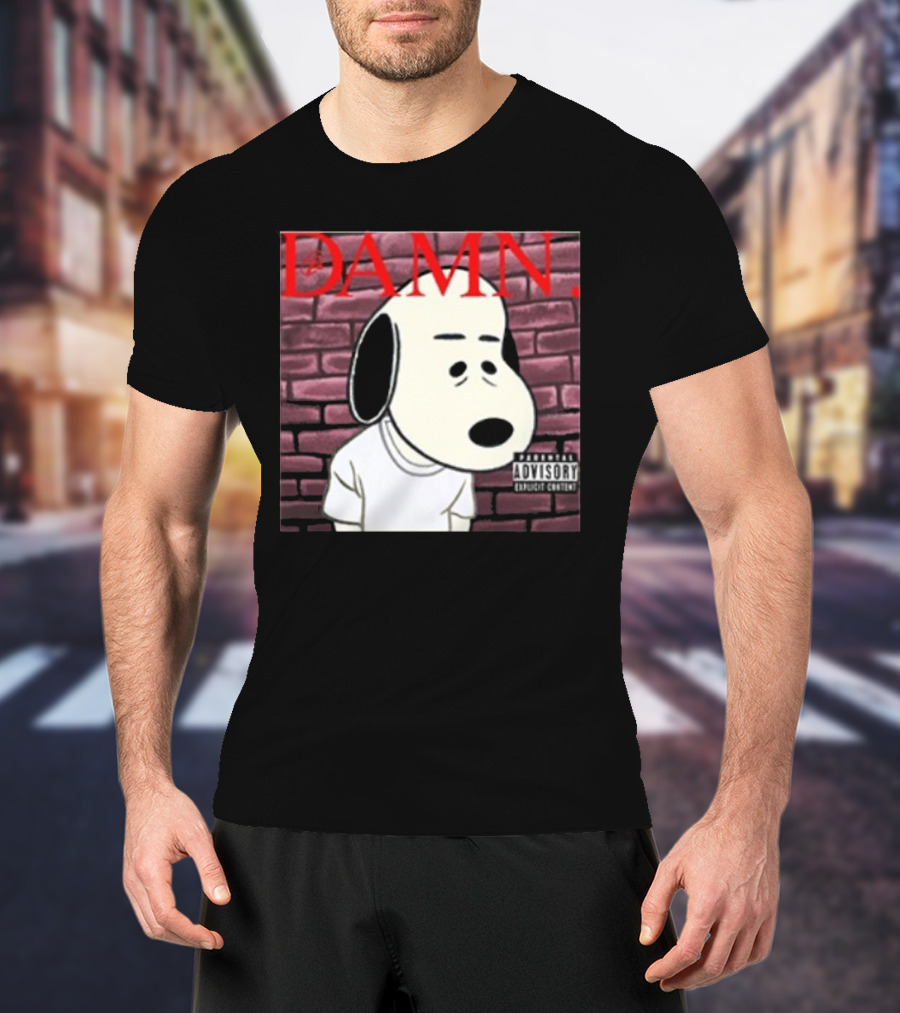 Damn. Snoopy Parental Advisory Brick Wall T-Shirt