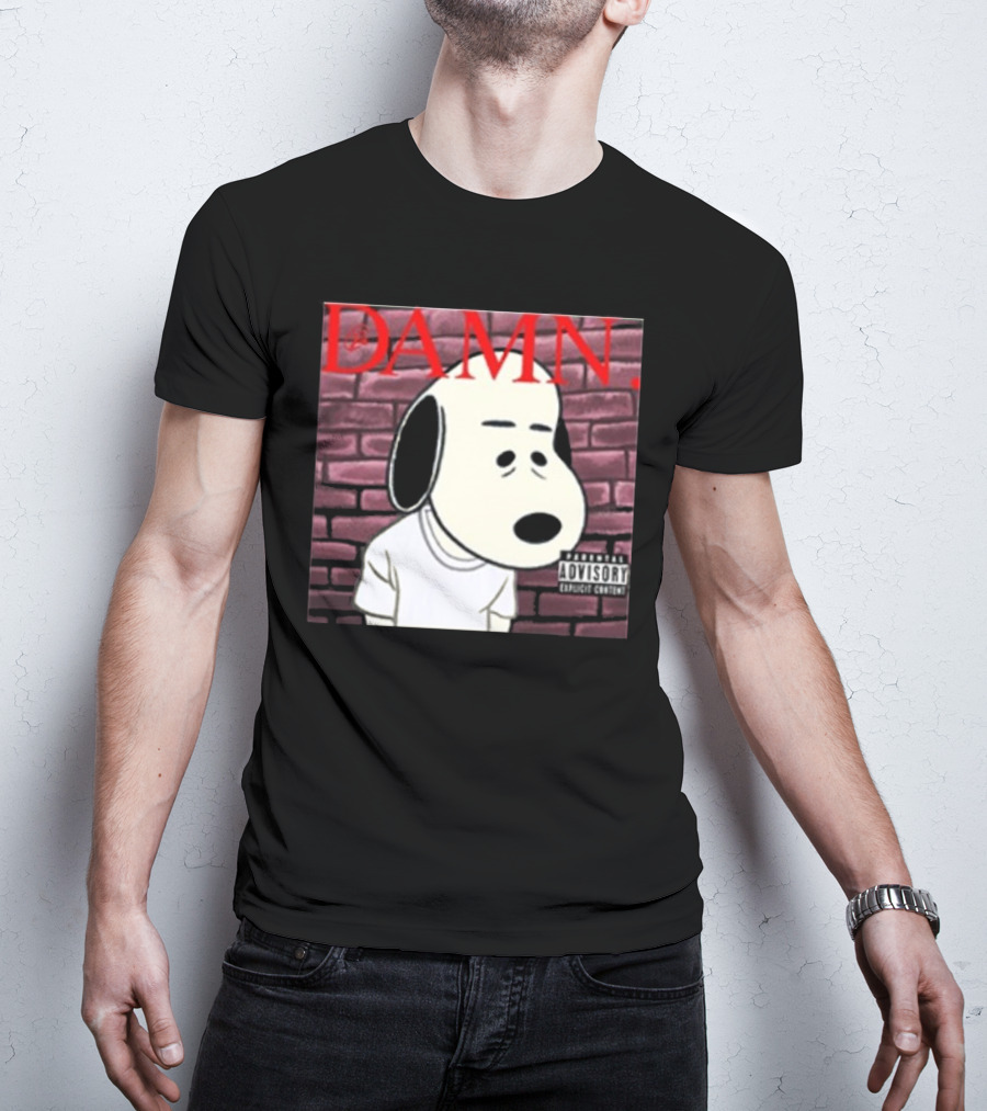 Damn. Snoopy Parental Advisory Brick Wall T-Shirt