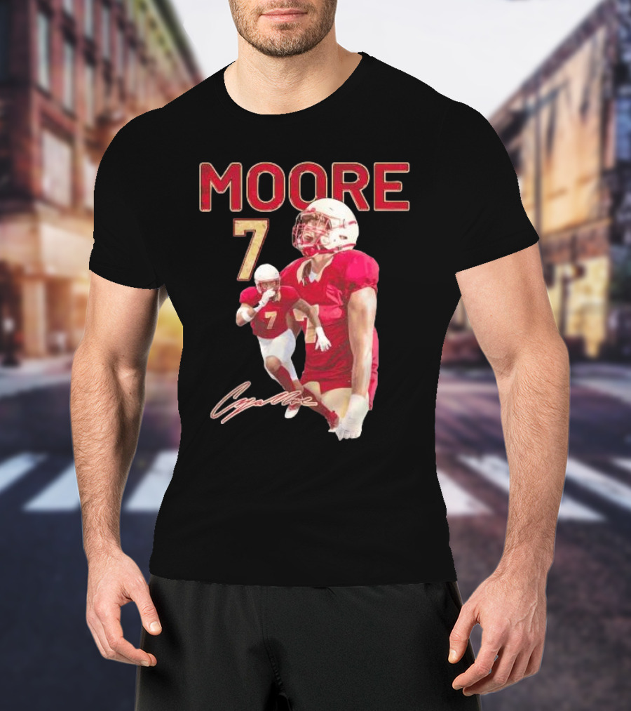 Cazeem Moore 7 Elon Phoenix Player Signature Football Jersey T-Shirt