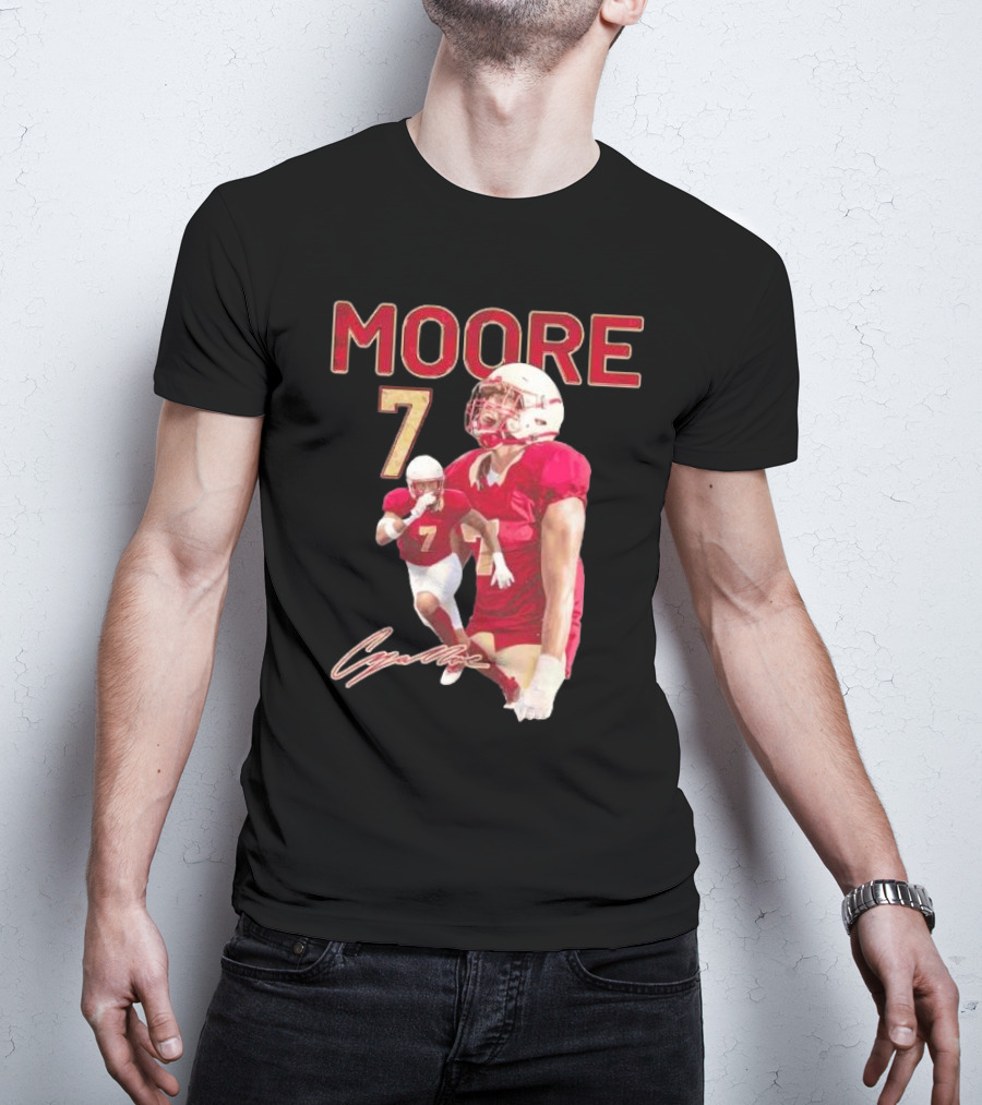 Cazeem Moore 7 Elon Phoenix Player Signature Football Jersey T-Shirt