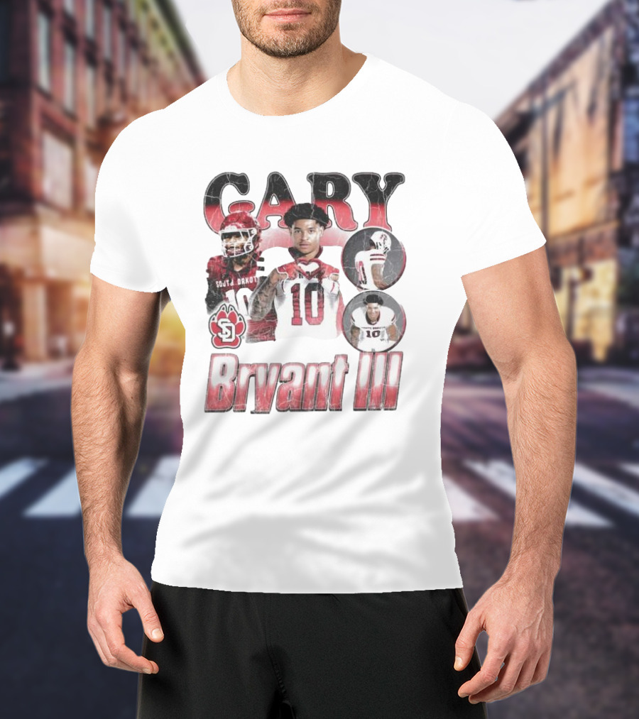 Gary Bryant III South Dakota Coyotes 10 Red And White Retro Football T-Shirt