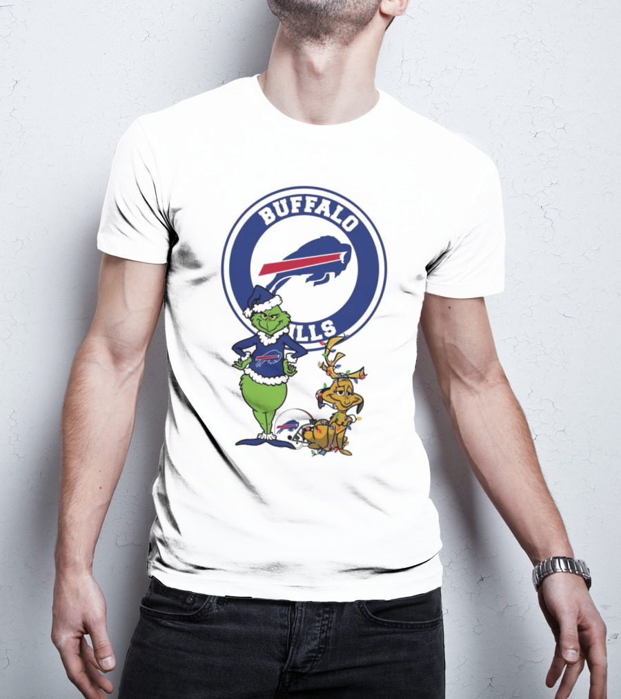 Buffalo Bills Grinch And Max Merry Christmas T-Shirt