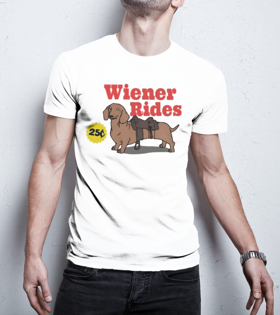 Wiener Rides 25C Dachshund With Saddle T-Shirt