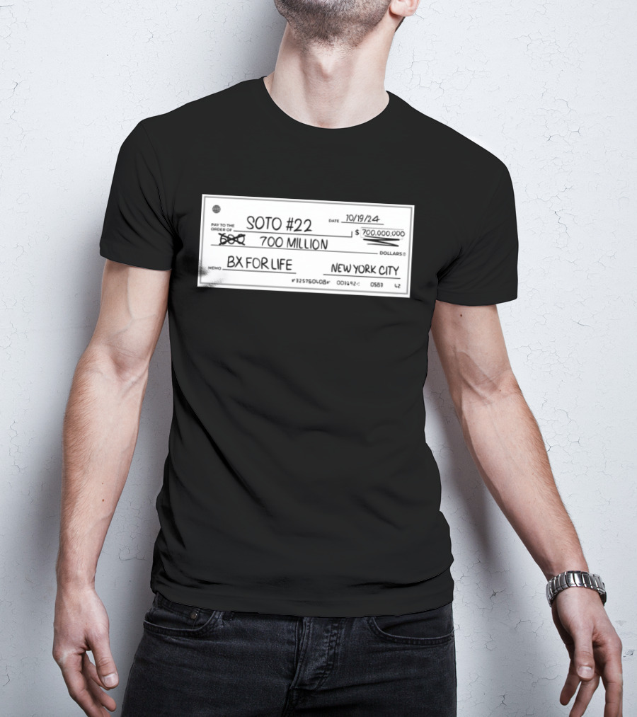 Whatever He Wants Soto #22 700 Million BX For Life New York City Check T-Shirt