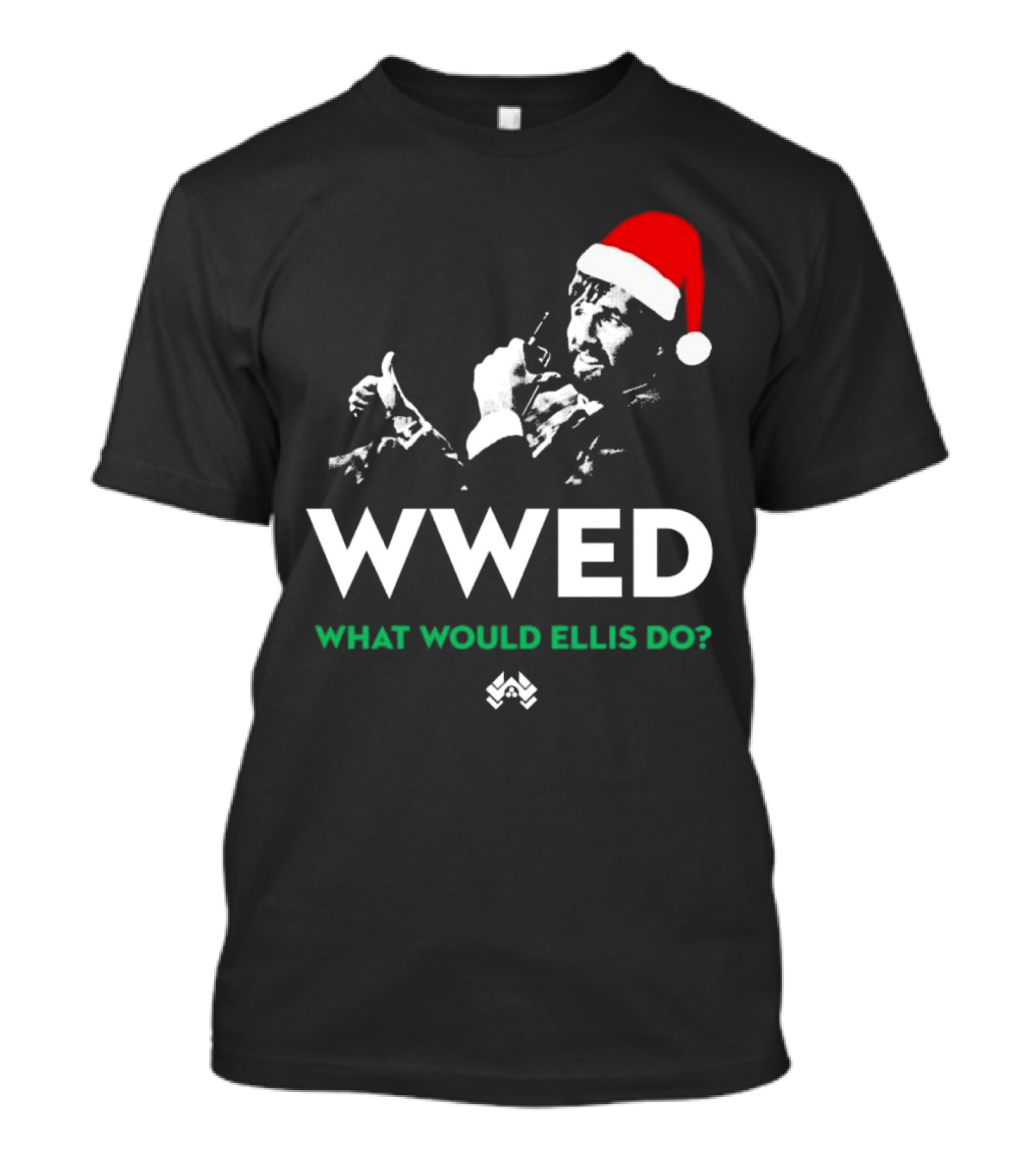 WWED What Would Ellis Do Santa Hat Christmas Edition T-Shirt
