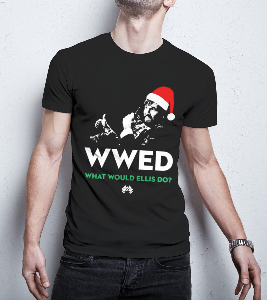 WWED What Would Ellis Do Santa Hat Christmas Edition T-Shirt