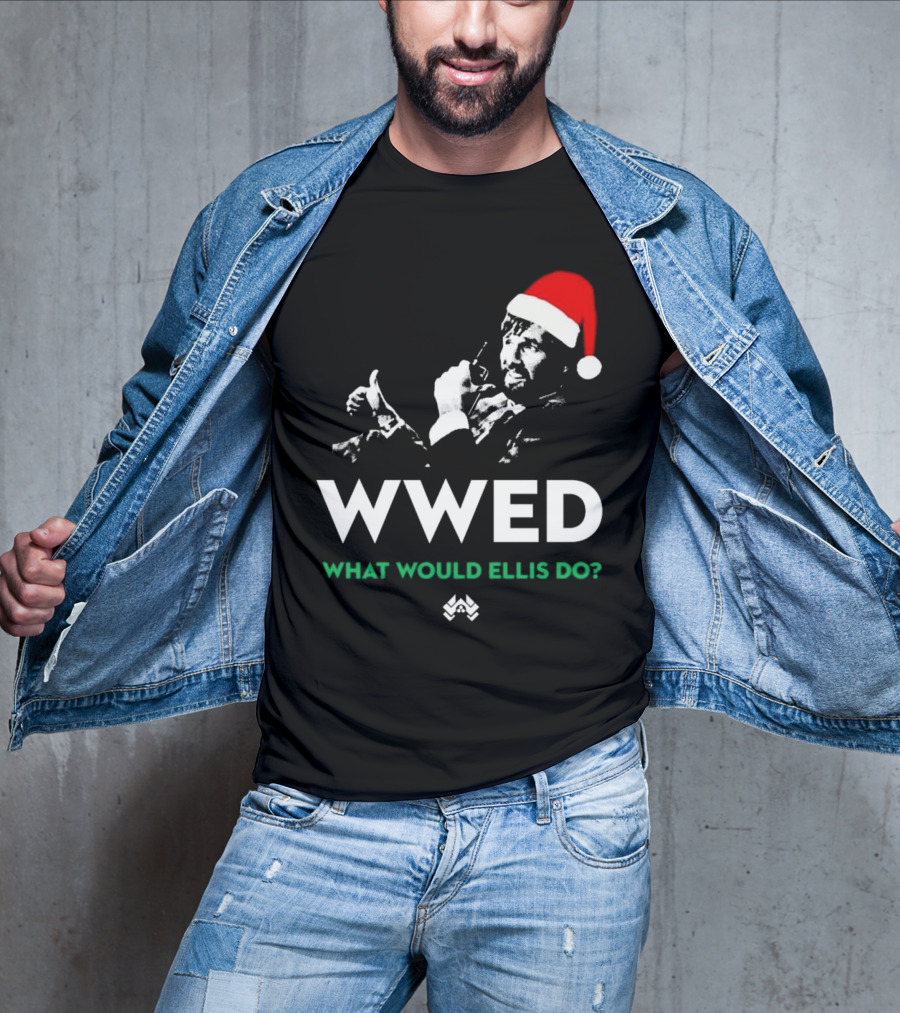 WWED What Would Ellis Do Santa Hat Christmas Edition T-Shirt
