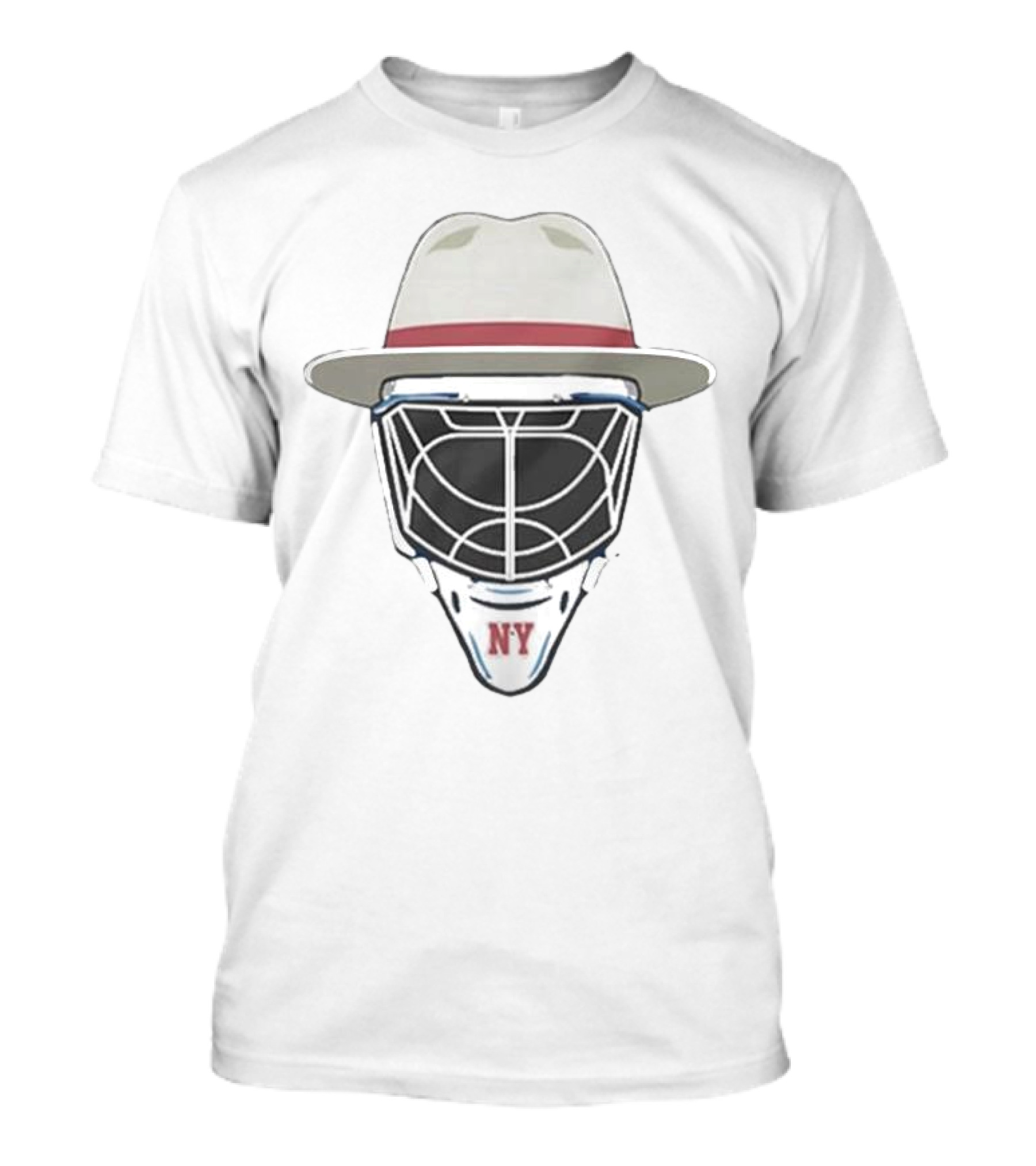 New York Rangers NY Hockey Mask Fedora Hat T-Shirt