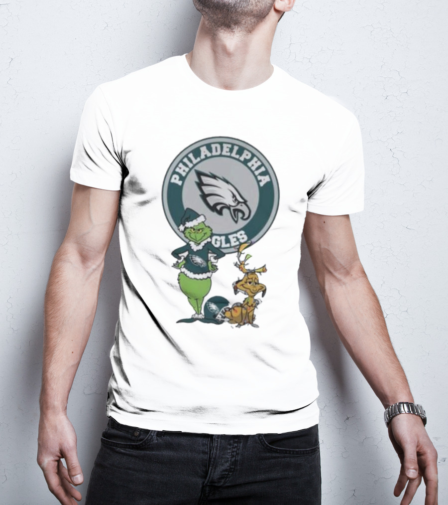 Philadelphia Eagles Grinch Max Merry Christmas T-Shirt