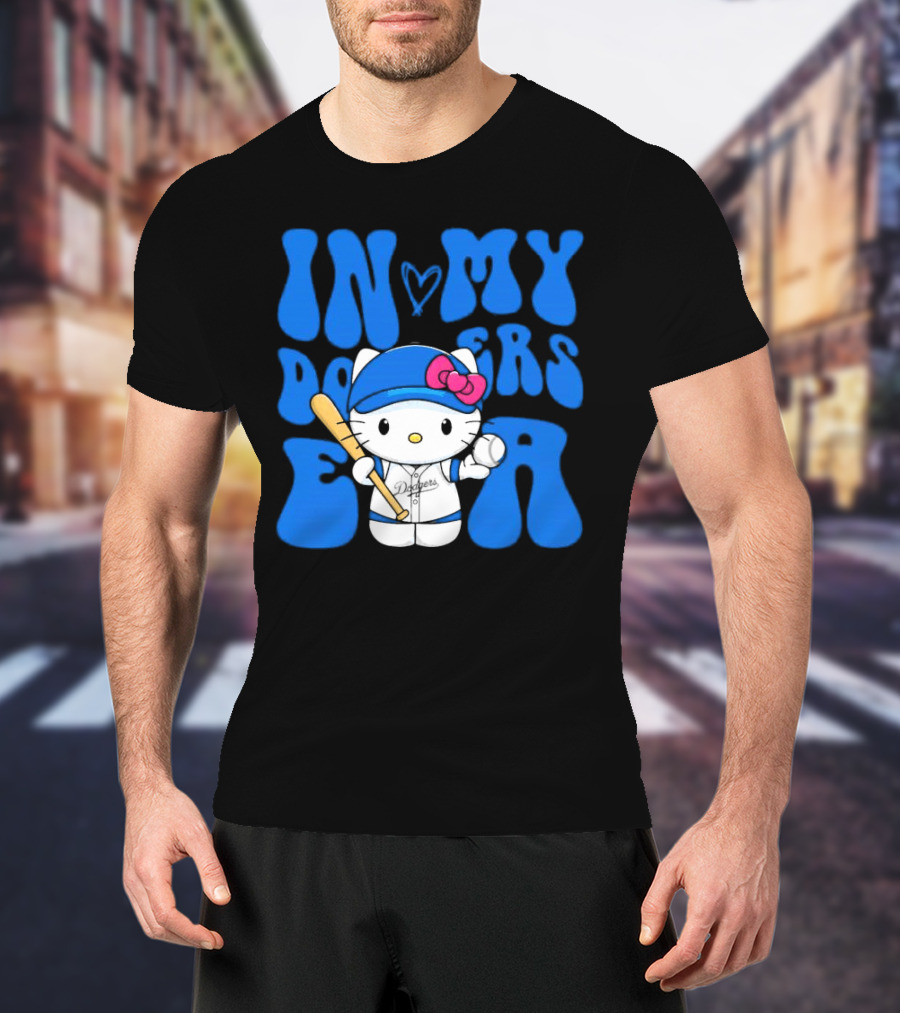 In My Dodgers Era Hello Kitty Baseball T-Shirt