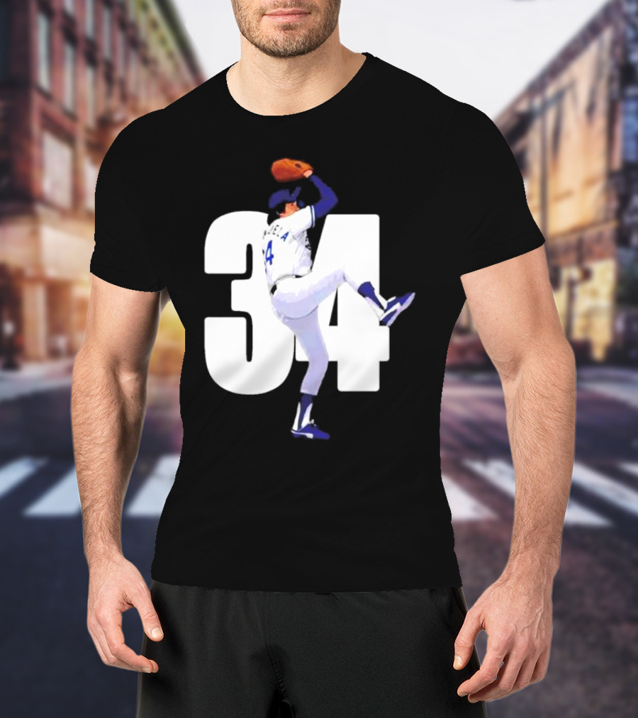 34 Fernando Valenzuela Pitcher Los Angeles Dodgers T-Shirt