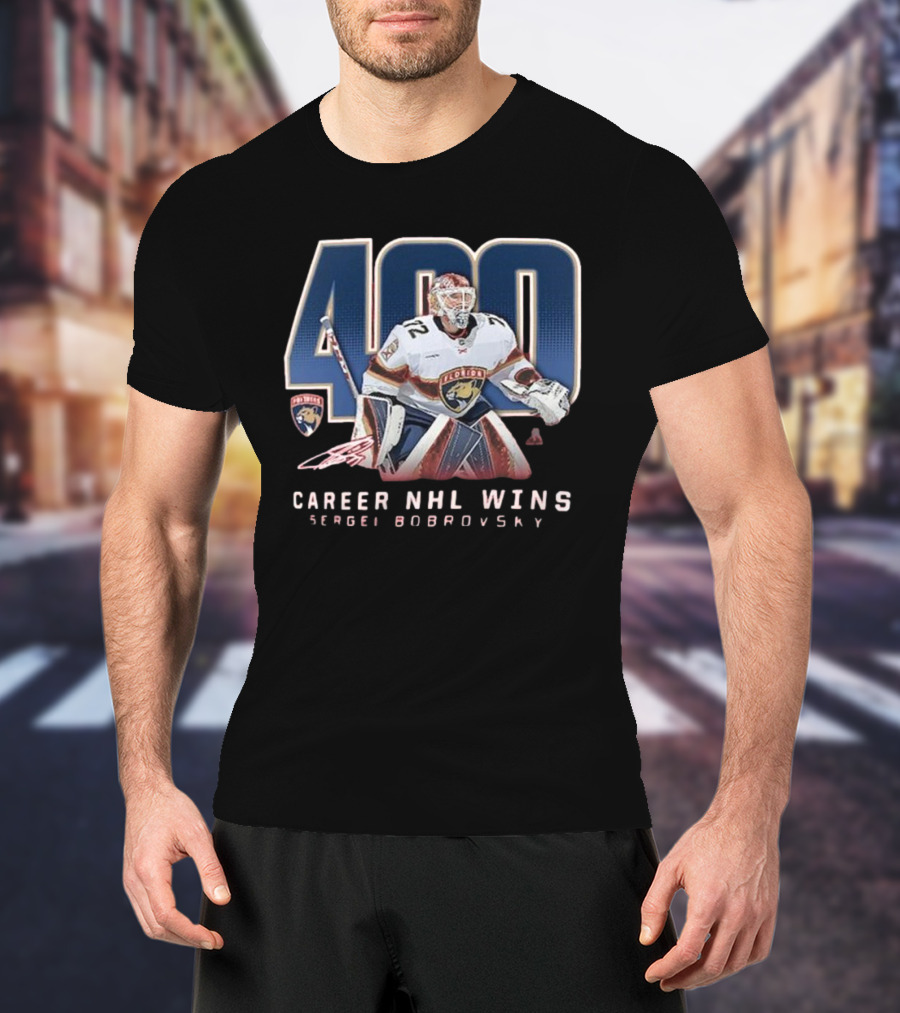 Sergei Bobrovsky 400 Career NHL Wins Florida Panthers T-Shirt