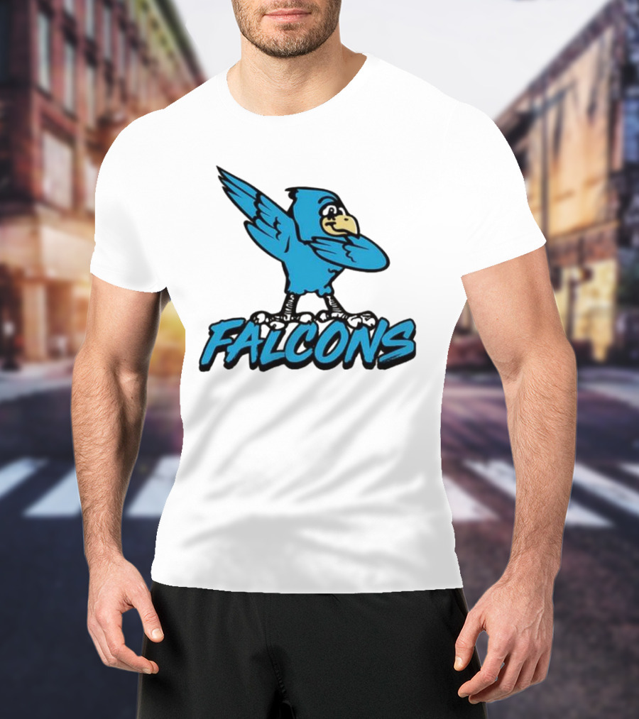 Ft Wright Falcons Mascot Dab Pose With Falcons Text T-Shirt