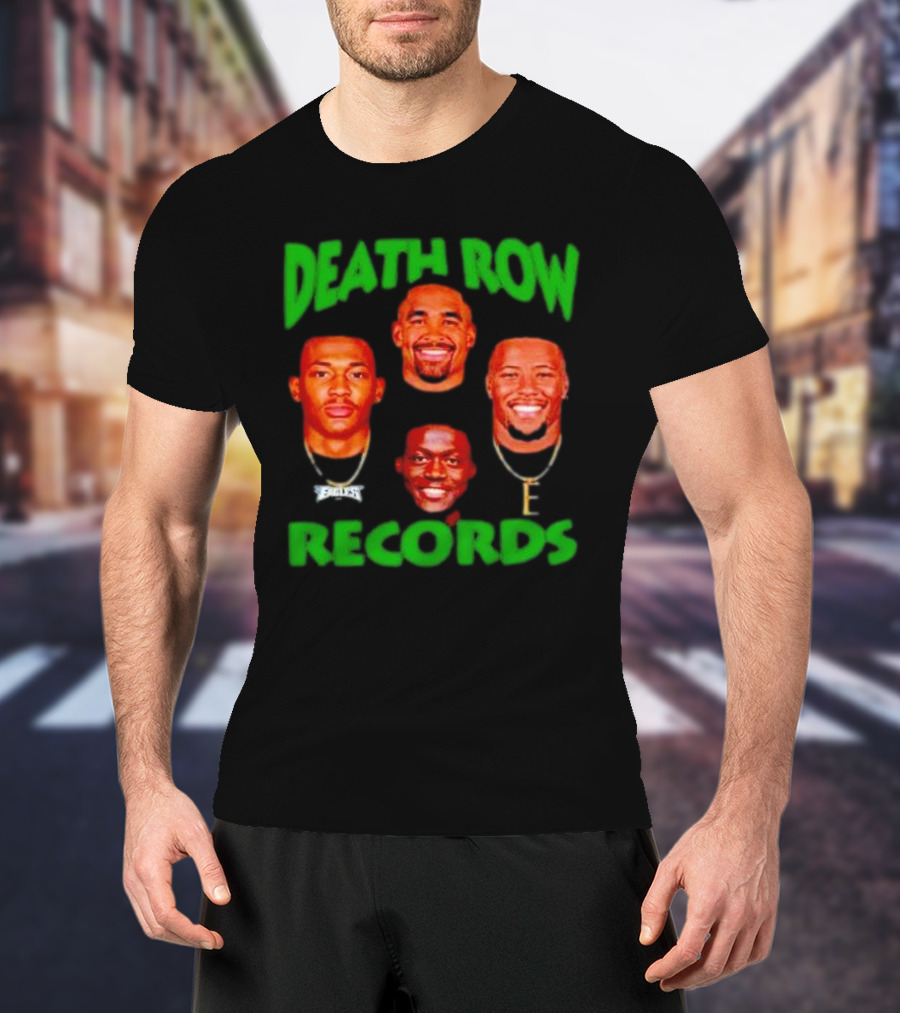 Philadelphia Eagles Death Row Records AJ Brown Jalen Hurts Devonta Smith Saquon Barkley T-Shirt