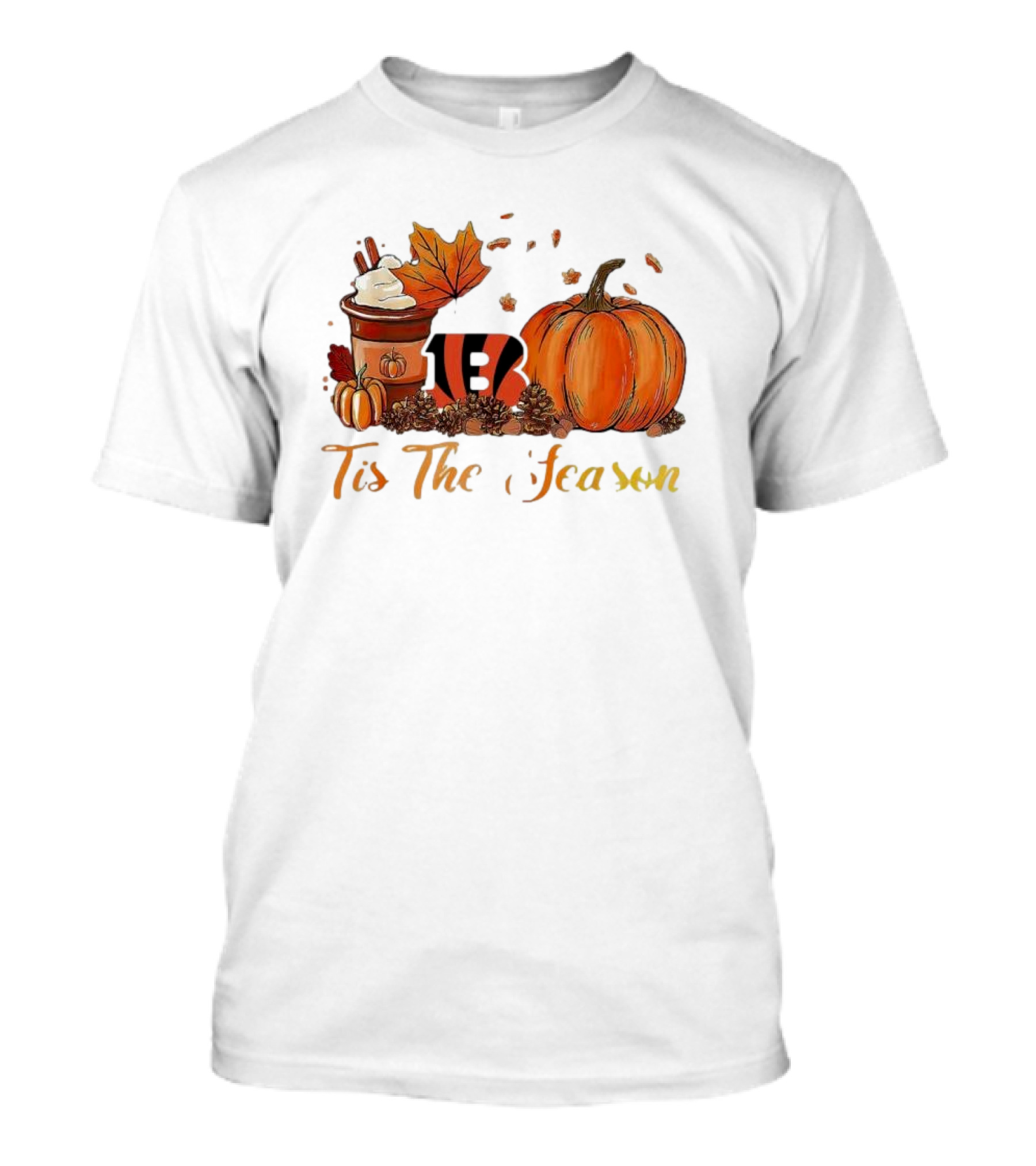 Cincinnati Bengals Tis The Season Pumpkin Latte Autumn T-Shirt