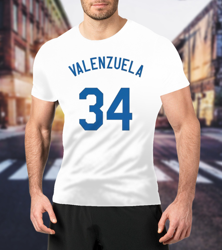 Valenzuela 34 Los Angeles Dodgers Fernando Valenzuela Iconic Baseball Jersey Number T-Shirt