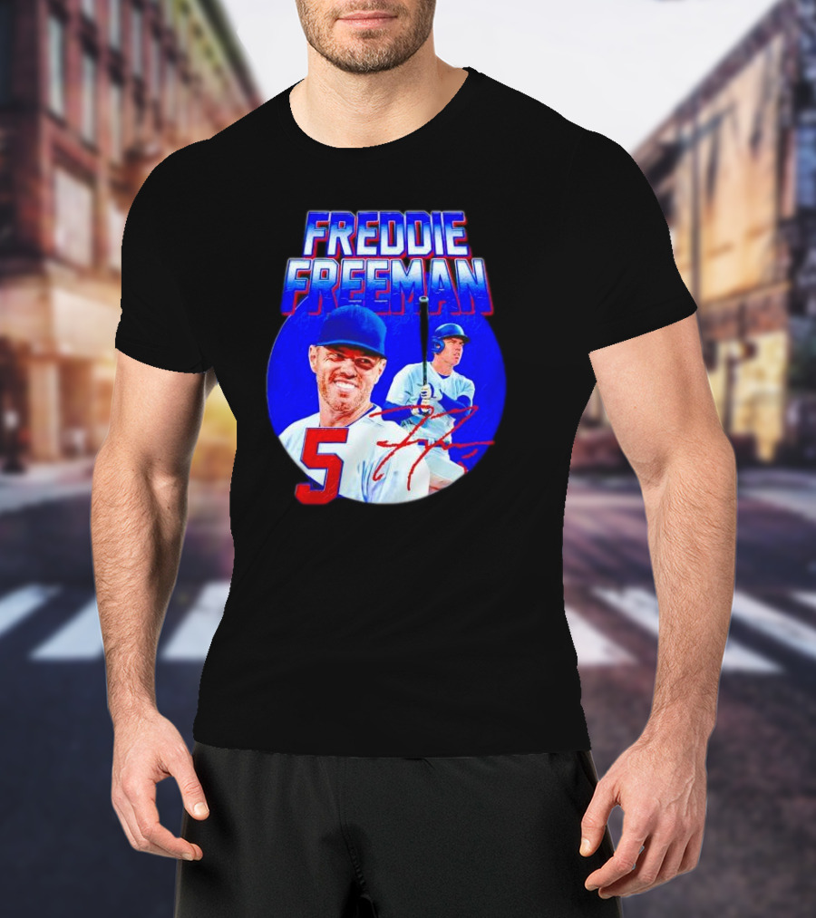 Freddie Freeman Los Angeles Dodgers 5 Signature Baseball T-Shirt