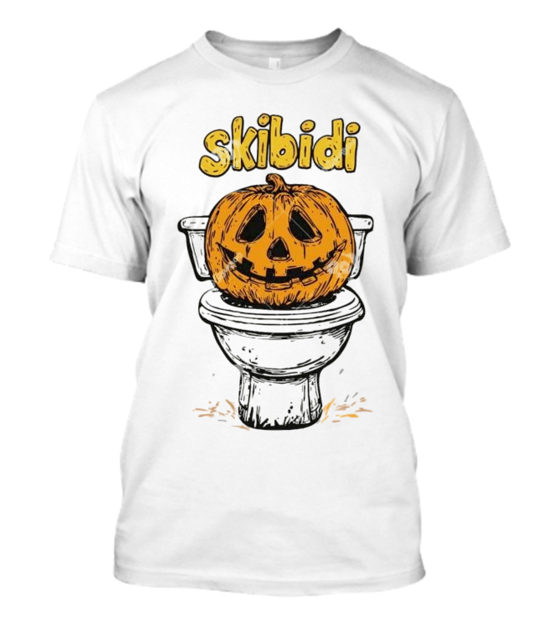Skibidi Pumpkin On Toilet Jack-o'-Lantern T-Shirt