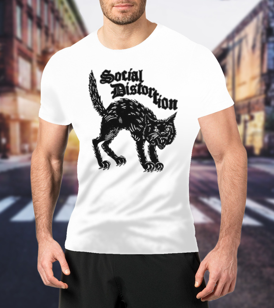 Social Distortion Black Kat Meow T-Shirt