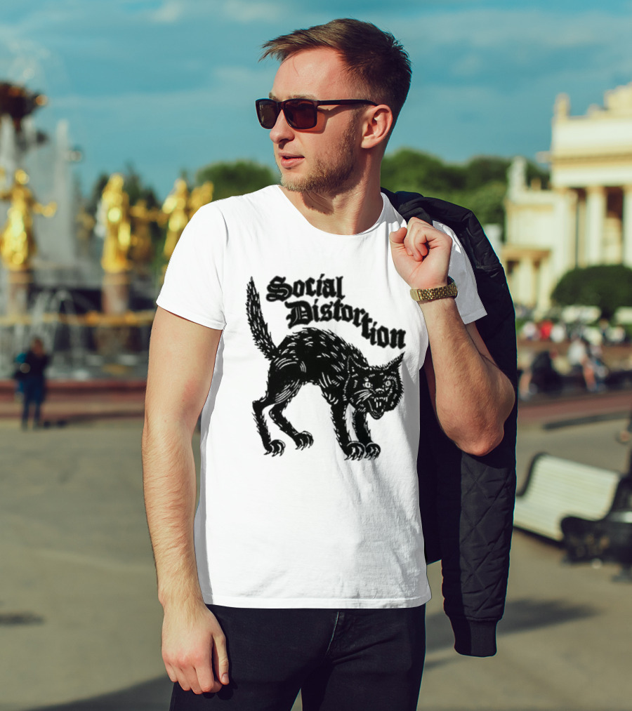 Social Distortion Black Kat Meow T-Shirt