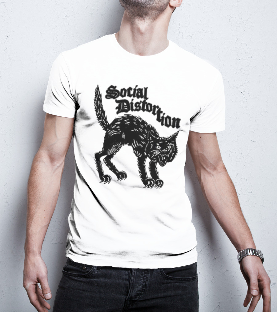 Social Distortion Black Kat Meow T-Shirt