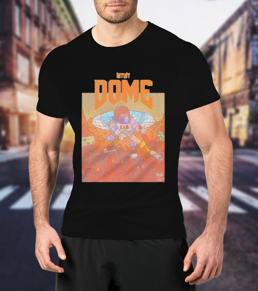 Intuit Dome Futuristic Mascot With Basketball Energy Disc T-Shirt
