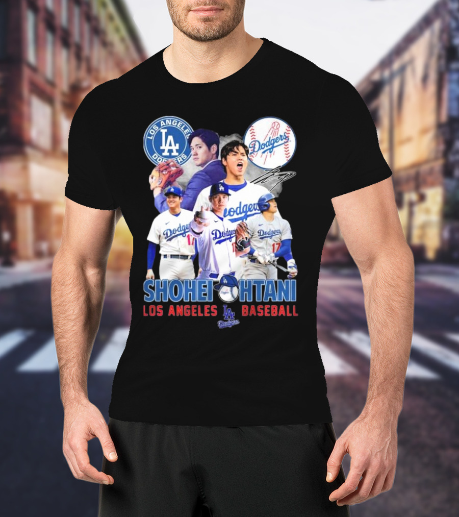 Los Angeles Dodgers Shohei Ohtani Baseball MVP Signature T-Shirt
