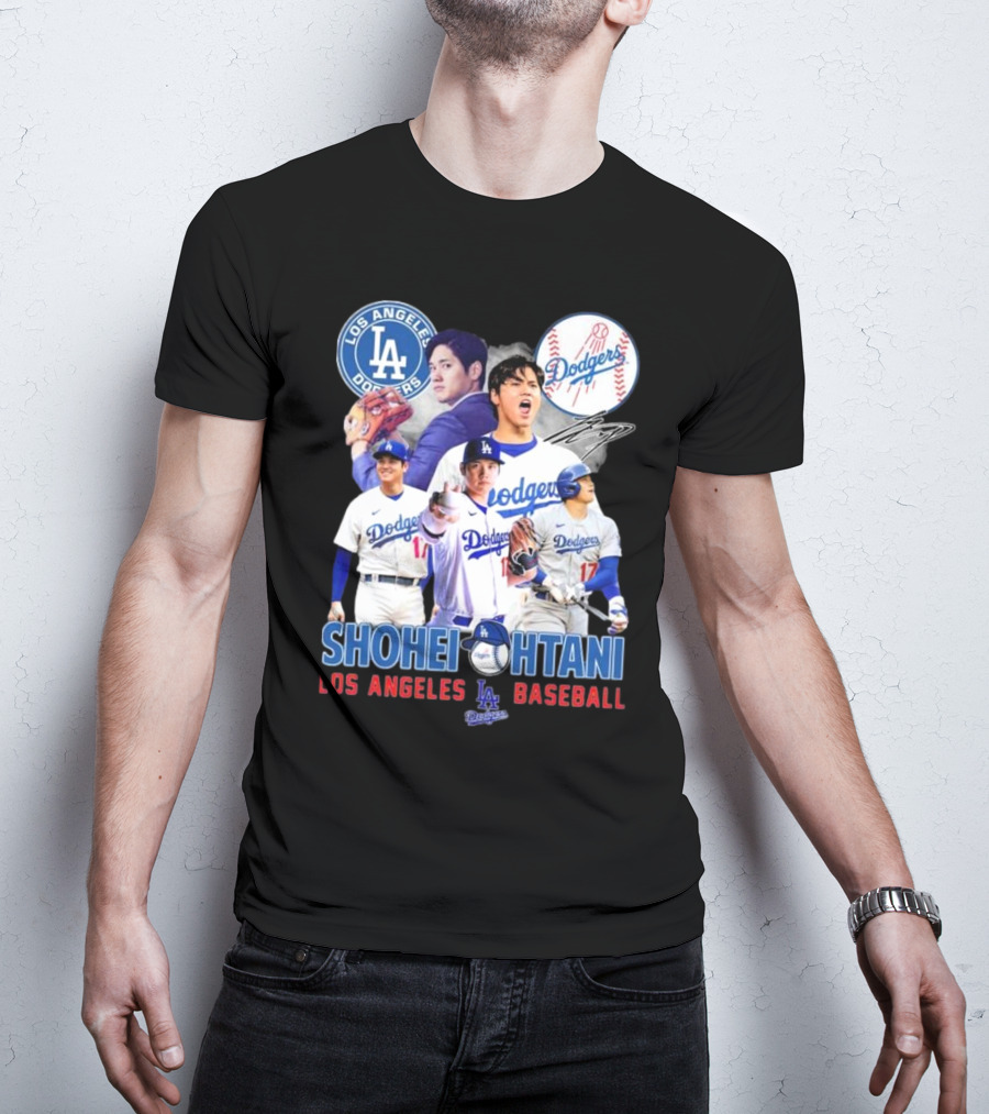Los Angeles Dodgers Shohei Ohtani Baseball MVP Signature T-Shirt