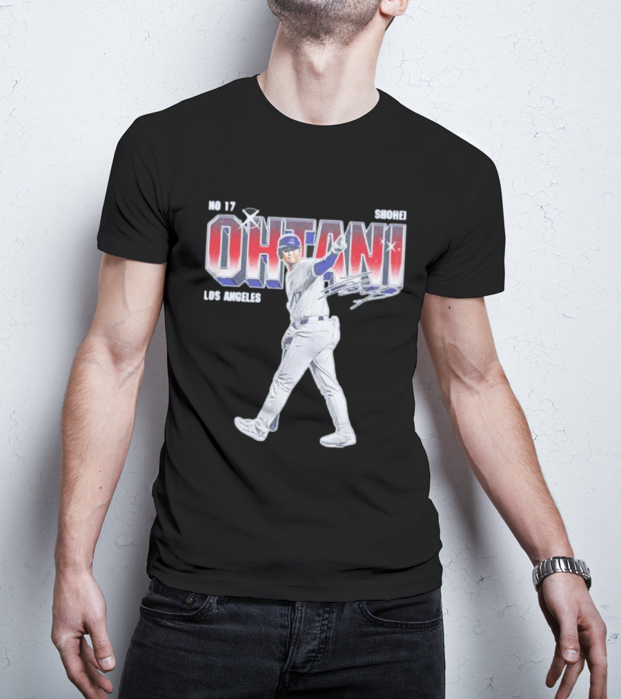 Shohei Ohtani No 17 Los Angeles Signature Baseball T-Shirt