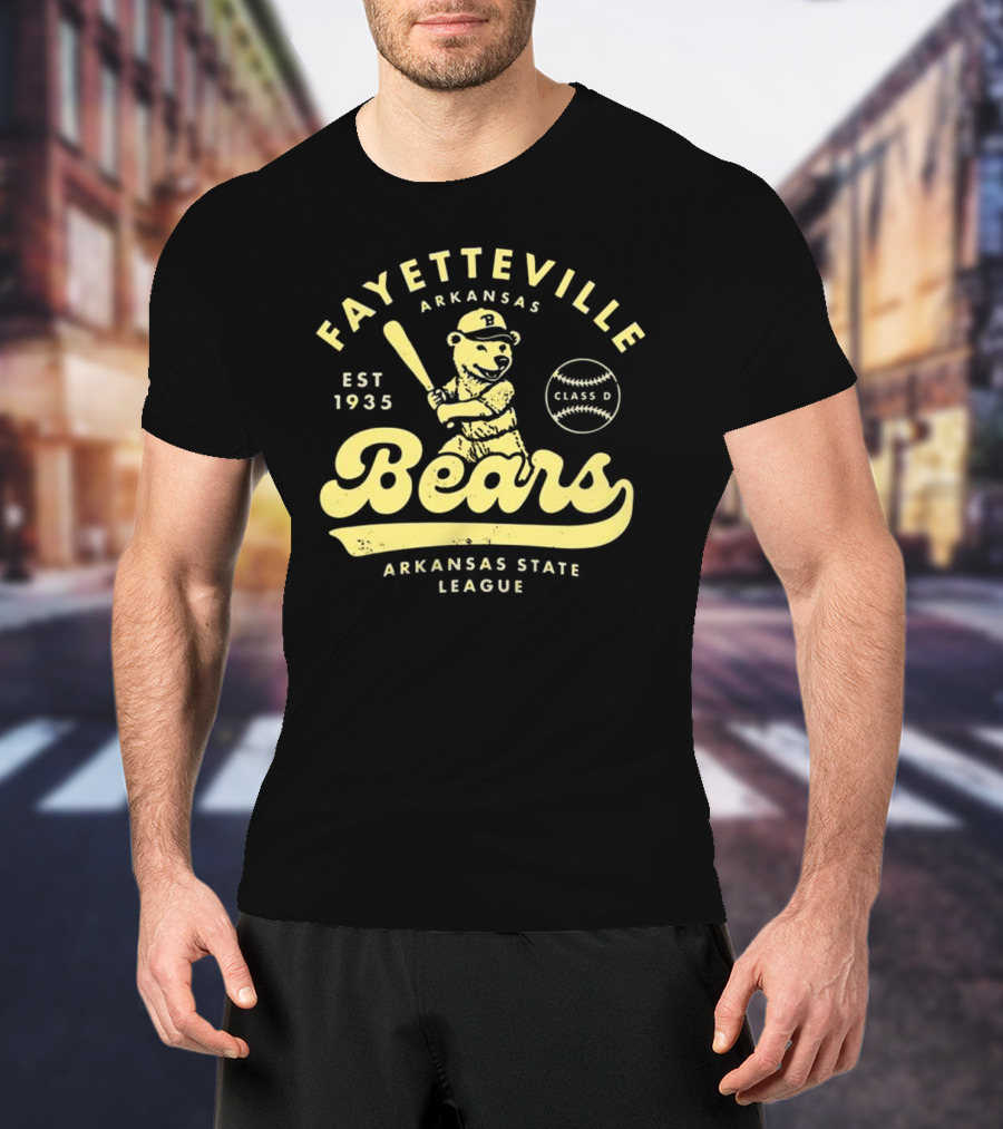 Fayetteville Bears Arkansas State League Est 1935 Class D Vintage Baseball Teams T-Shirt