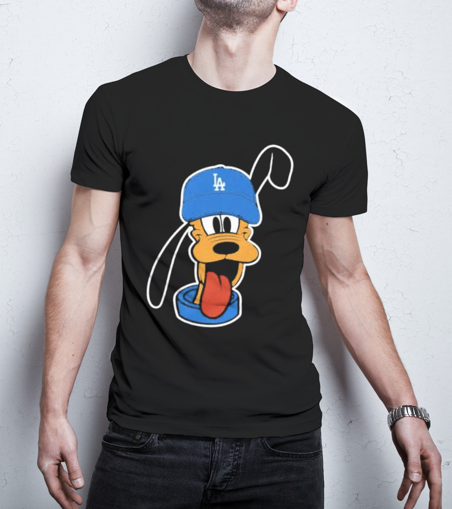 Pluto Los Angeles Dodgers Hat T-Shirt