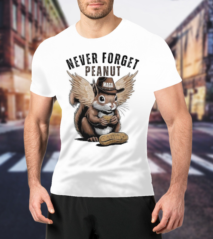 Never Forget Peanut MAGA Squirrel With Peanut T-Shirt