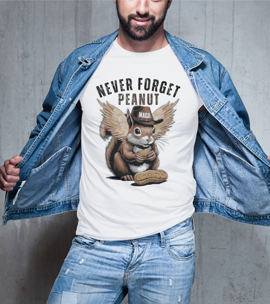 Never Forget Peanut MAGA Squirrel With Peanut T-Shirt