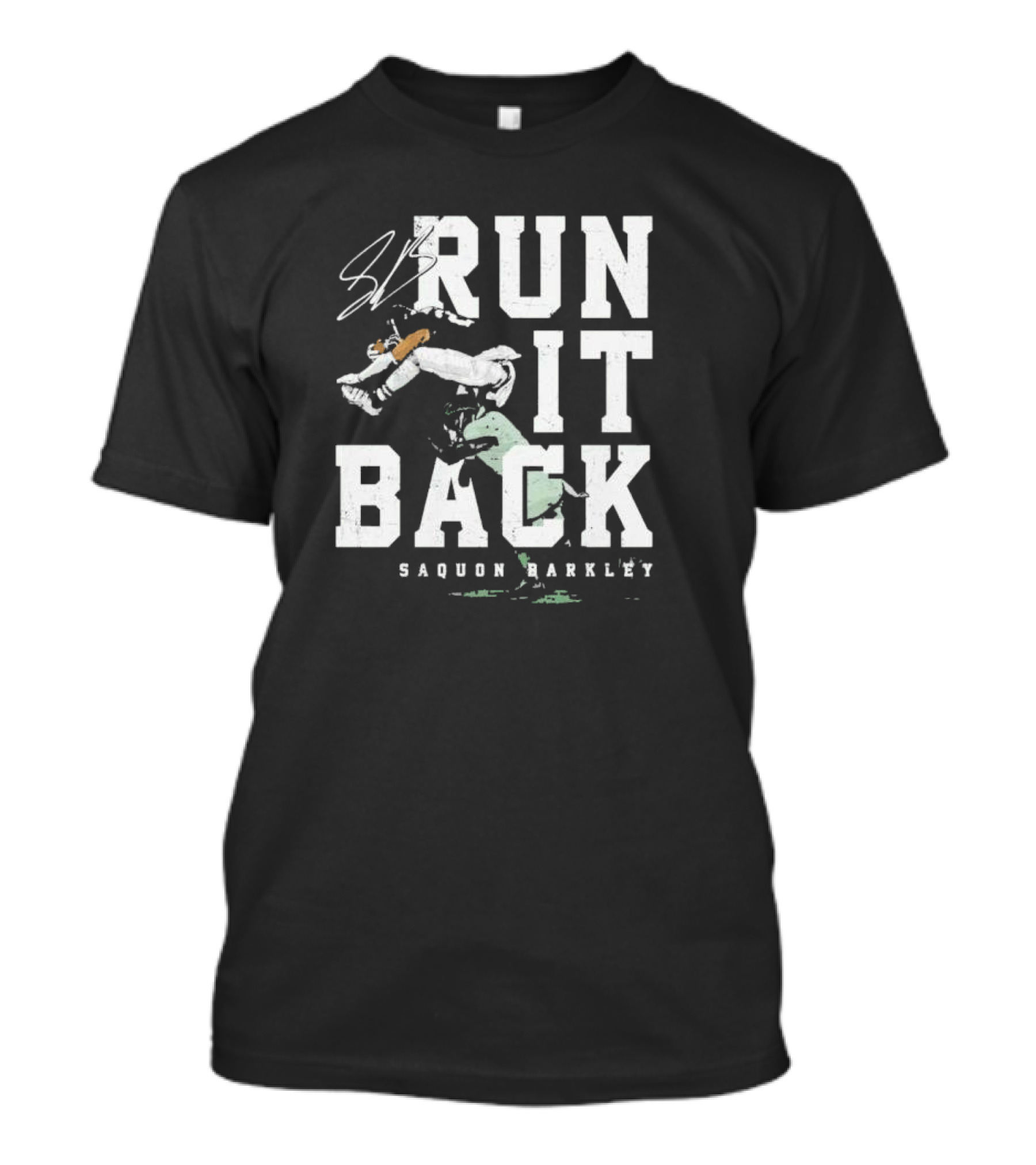 Run It Back Saquon Barkley Signature Jump Over Philadelphia Eagles Player T-Shirt