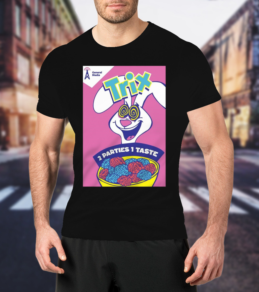 Trix Cereal Bunny With Swirled Eyes And Brain Bowl 2 Parties 1 Taste General Media T-Shirt
